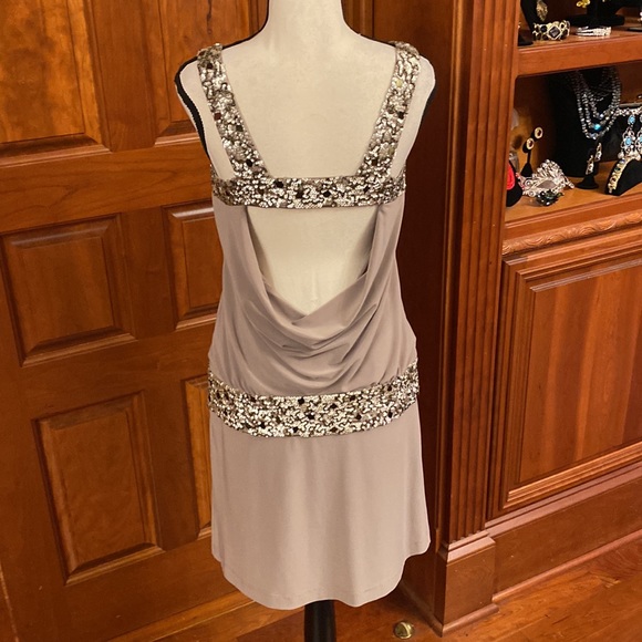 Sue Wong Taupe Cocktail Dress - Picture 8 of 9